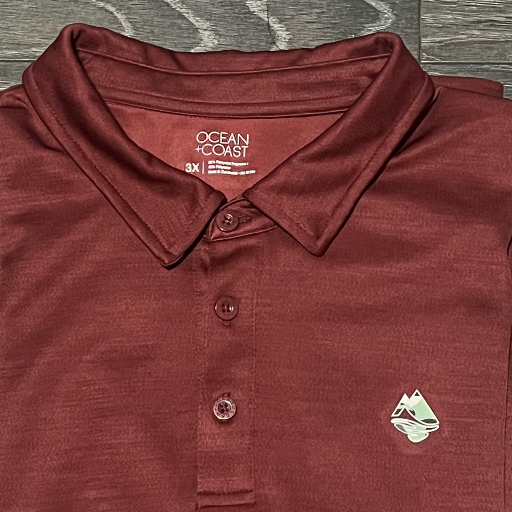 Ocean Coast men’s dark red polo short sleeve shirt size 3XL